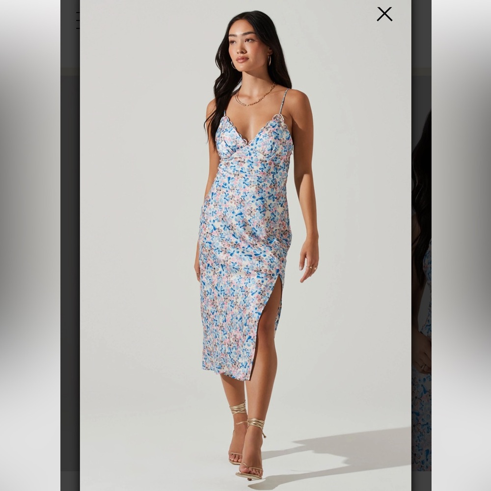 ASTR The Label Florentina Floral Midi Dress | size Large